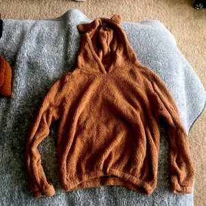 Fuzzy long sleeve sweatshirt